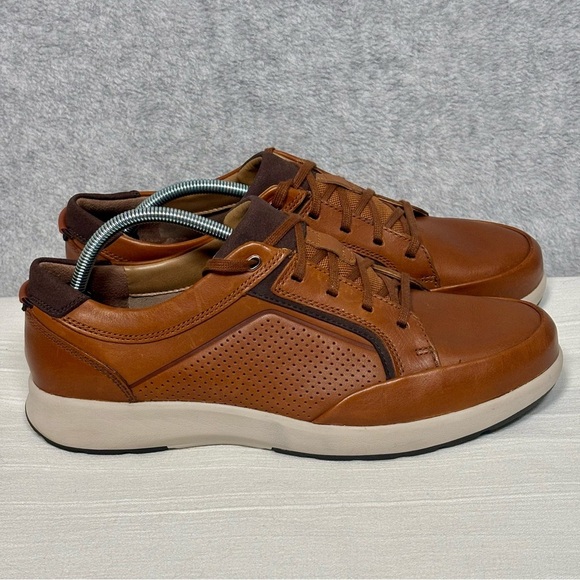 Clarks Un Trail Form Sneaker Shoes-Tan Leather-Men Size 10.5 - Picture 1 of 9